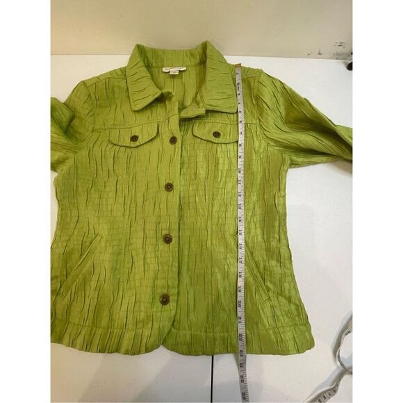 Christopher & Banks women’s lot bundle green jacket and brown blouse size medium - Picture 12 of 15